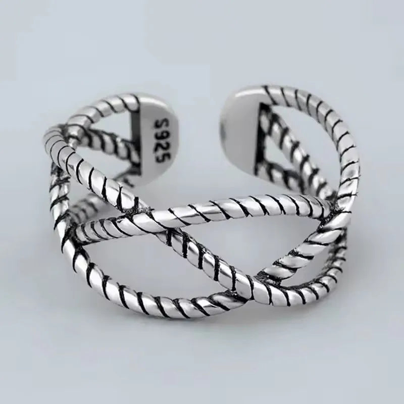 Anello in Argento 925 “Flower Lace” | Elegante, Regolabile, Idea Regalo Romantica