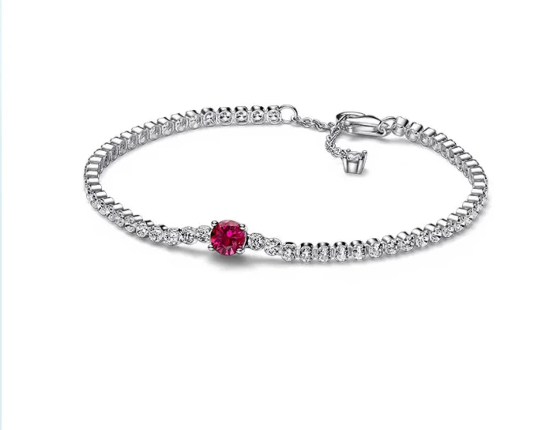 Bracciale Argento 925 con Zirconi Colorati – Heart Disc Regolabile