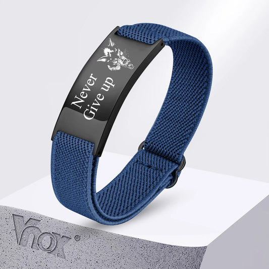 Bracciale Elastico Personalizzato con Incisione – Frase Motivazionale (Acciaio)