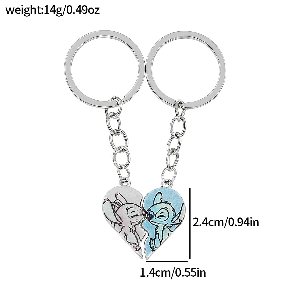 Portachiavi Coppia Stitch & Angel | Idea Regalo Dolce e Originale 2025