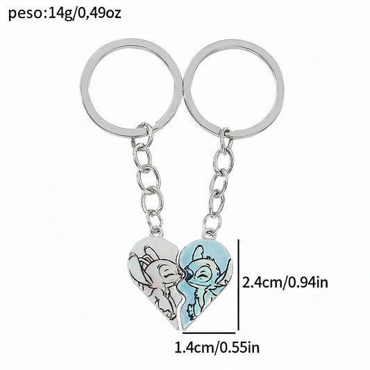 Portachiavi Coppia Stitch & Angel | Idea Regalo Dolce e Originale 2025 - LoveDrop