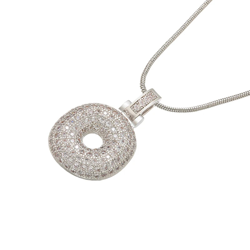 Collana Iniziale Bubble con Zirconi CZ • Silver Color • Lettera A–Z • Eleganza Personalizzata | LoveDrop™ Italia