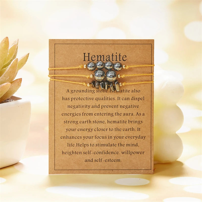 Bracciale Distanza Famiglia – Set 3 in Pietra Naturale