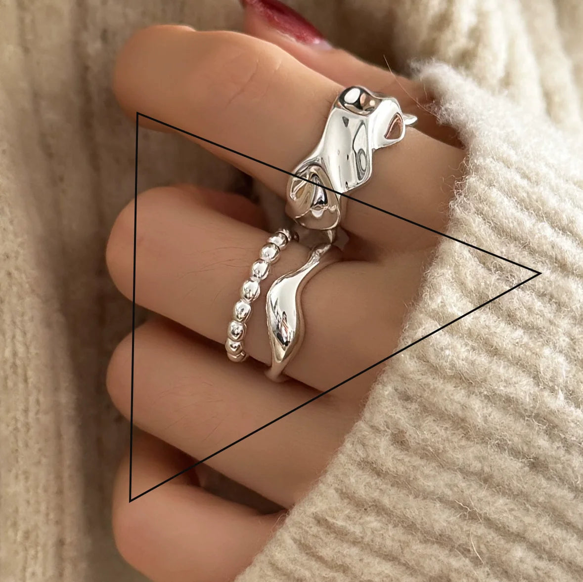 Anello in Argento 925 “Flower Lace” | Elegante, Regolabile, Idea Regalo Romantica