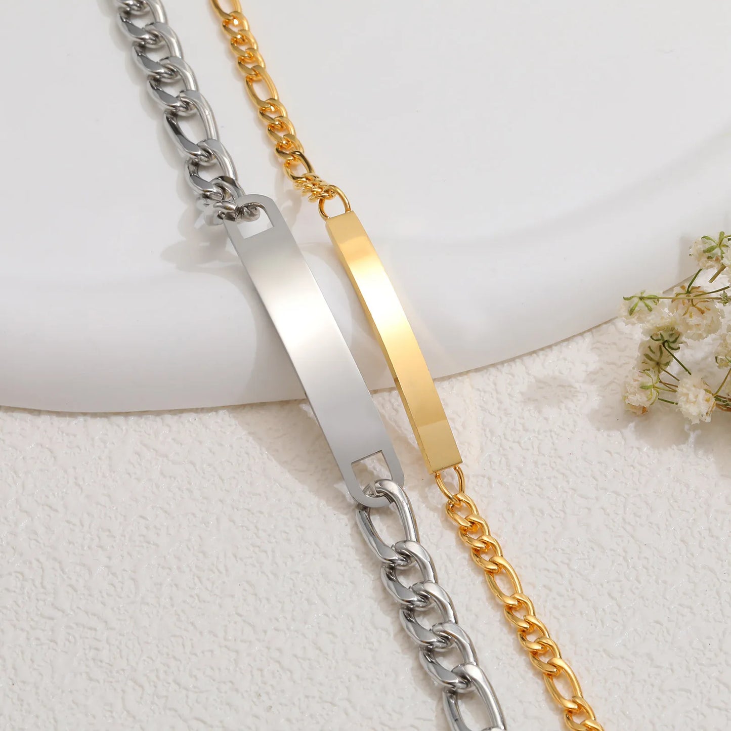 Bracciale Figaro in Acciaio – Incisione Personalizzata Gratuita