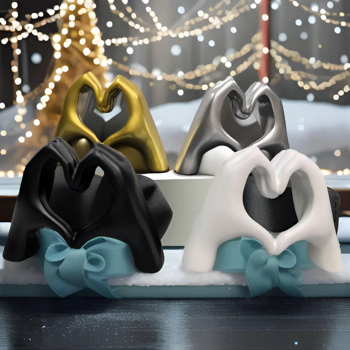 Scultura Mano Cuore in Oro – Decorazione Elegante per Casa & Camera da Letto