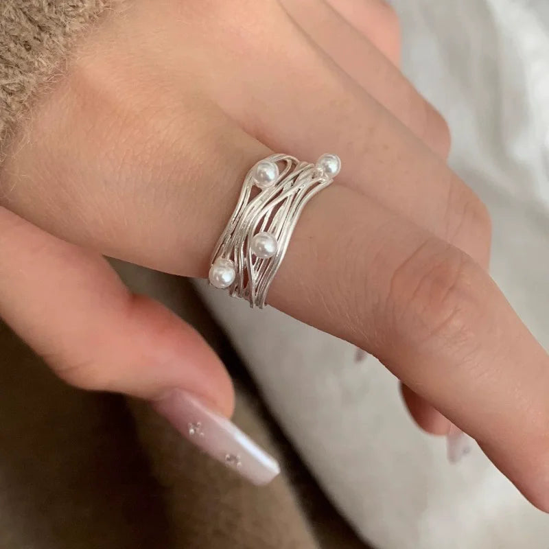 Anello in Argento 925 “Flower Lace” | Elegante, Regolabile, Idea Regalo Romantica