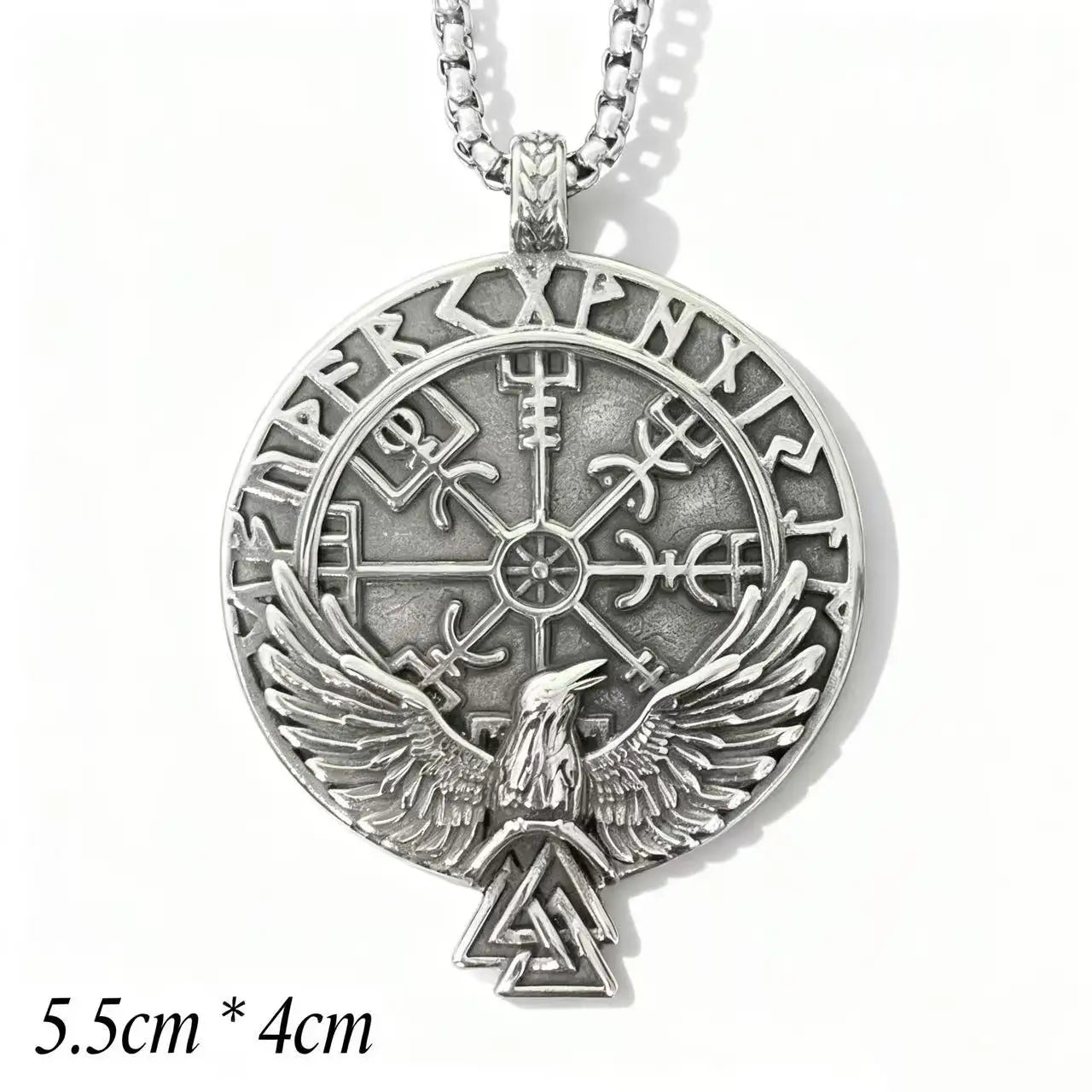 Collana Vichinga Odin Crow • Rune Nordiche • Acciaio 316L Vintage | LoveDrop™ Italia