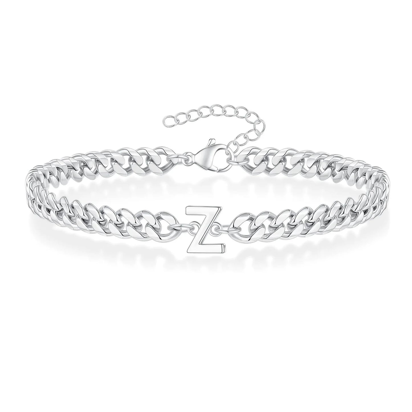 Bracciale Cuban Chain con Iniziale – Acciaio Inossidabile A-Z