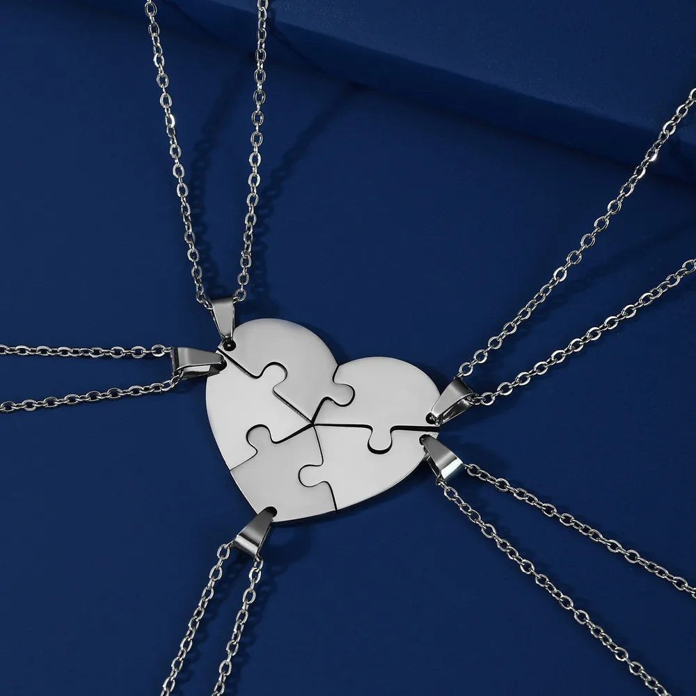 Set Collane Puzzle Cuori • Best Friend & Family • Acciaio Inox | LoveDrop™ Italia