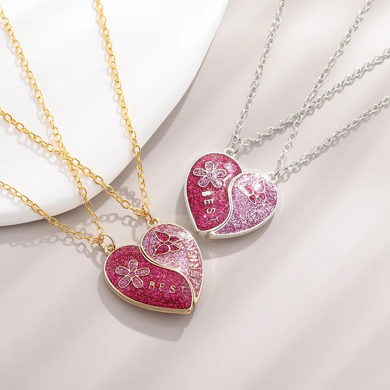Magnetic Heart Sequin Necklace Set | Collana Cuore Magnetico 2-Pezzi | LoveDrop