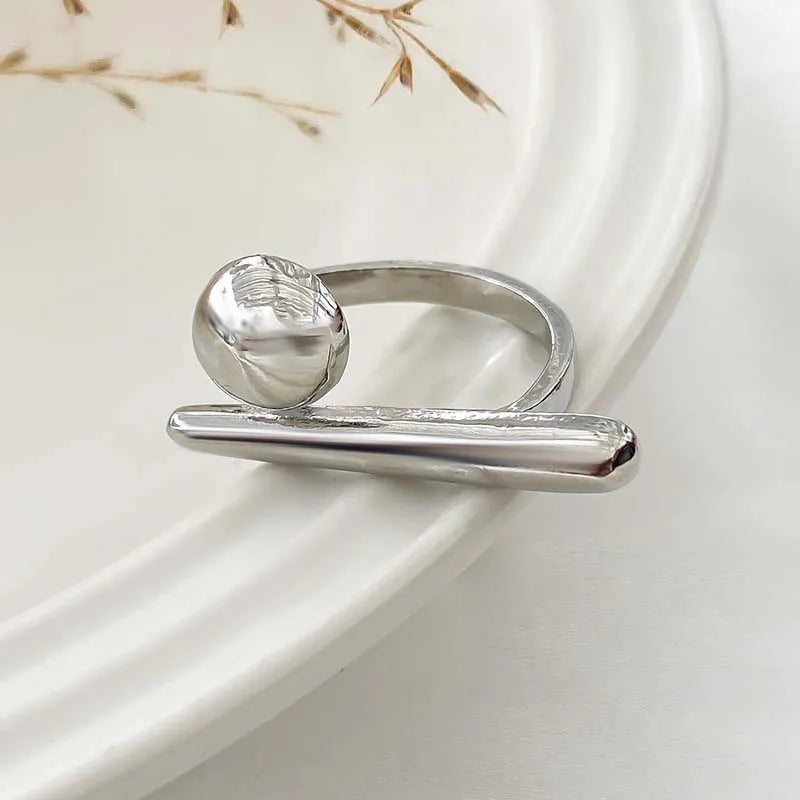 Anello di Coppia Geometrico Irregolare | Linea Oro Punk Chic