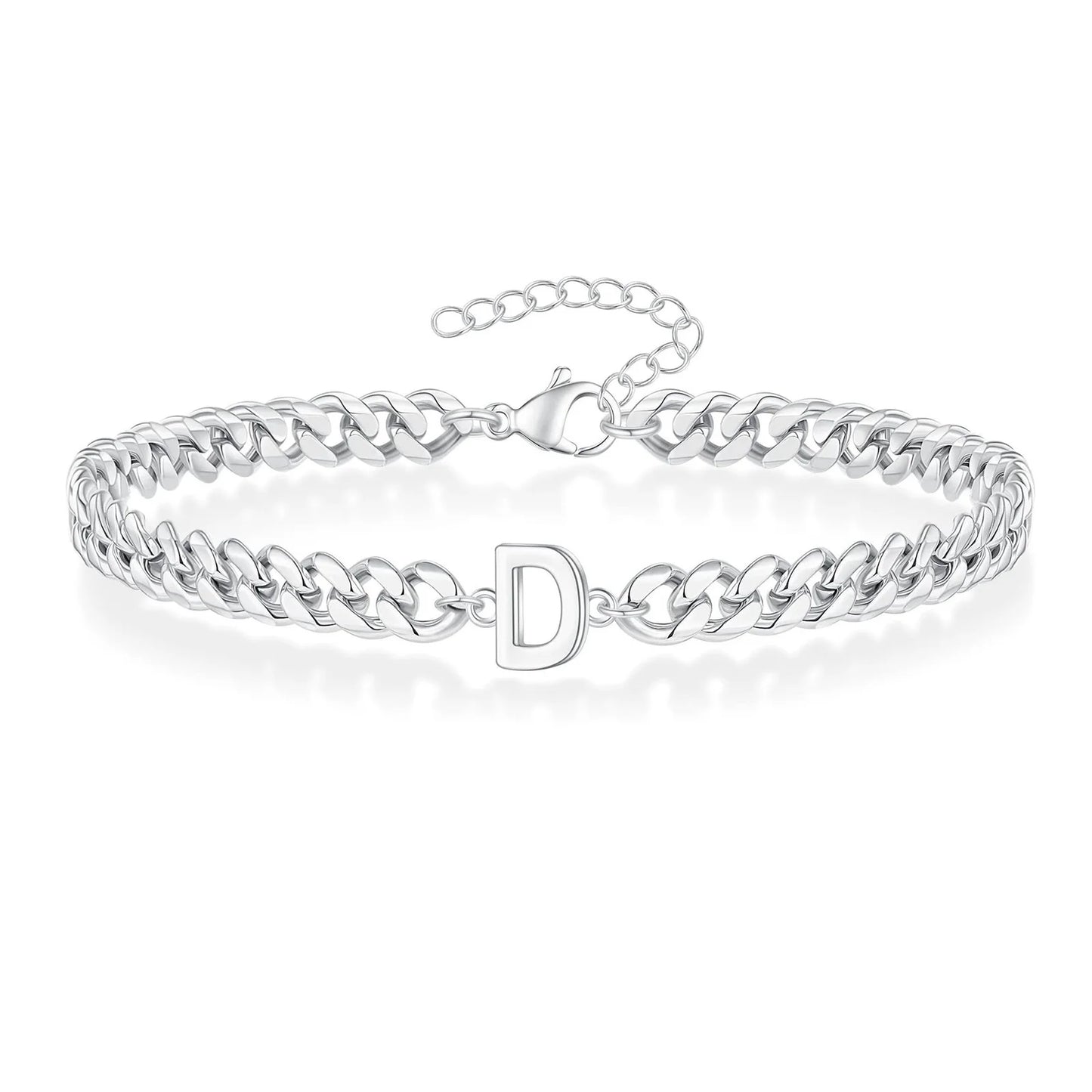 Bracciale Cuban Chain con Iniziale – Acciaio Inossidabile A-Z