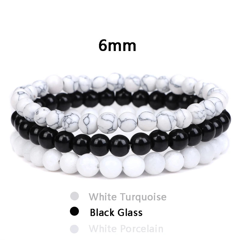 Bracciale di Coppia Distanza – Set 3 Pietre Naturali