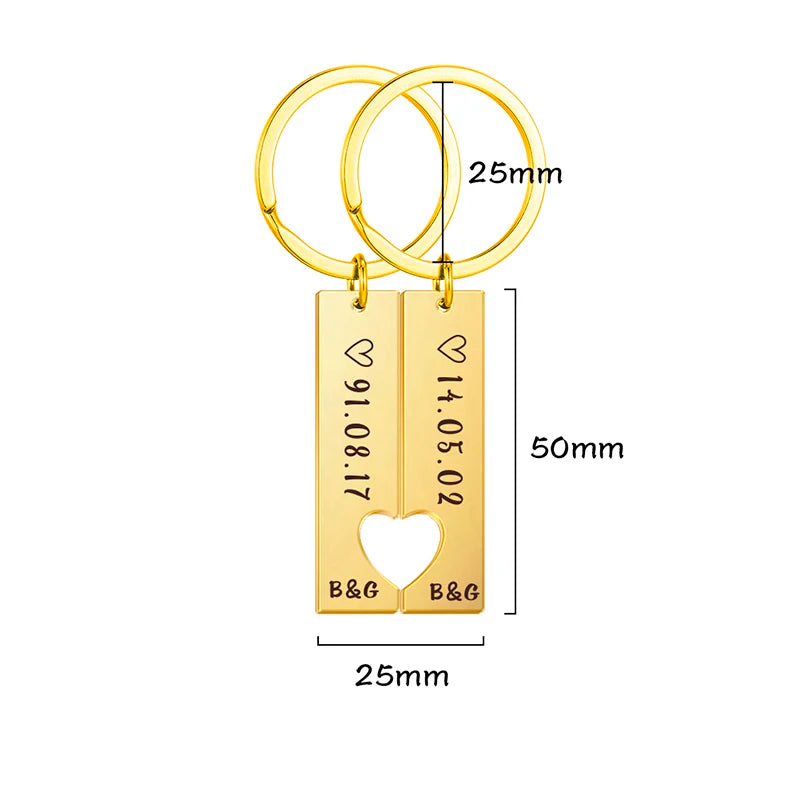 Portachiavi Personalizzato con Lettera Iniziale in Acciaio Inossidabile | Regalo Coppia 2025