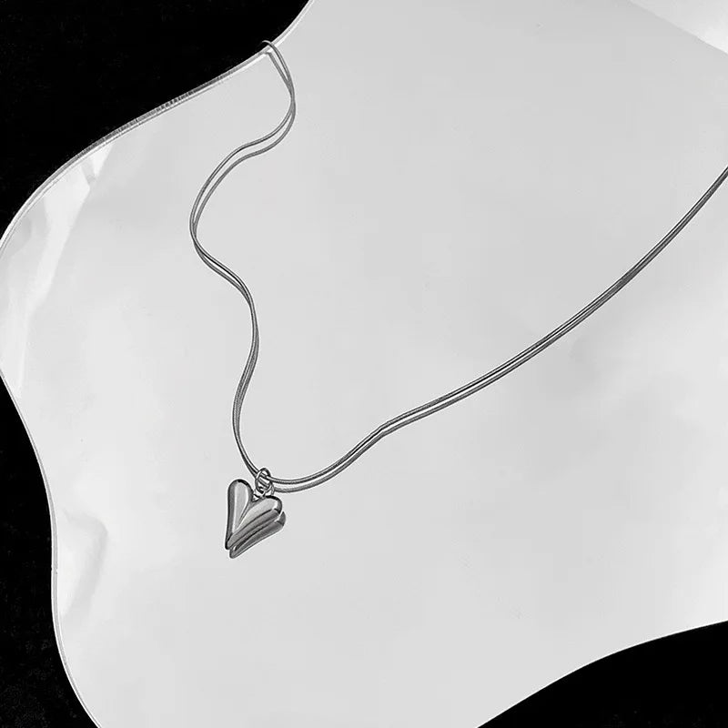 Collana di Coppia Cuore a Doppio Strato • Promessa & Legame • Acciaio Inossidabile 18K – Collana Romantica Donna | LoveDrop™ Italia