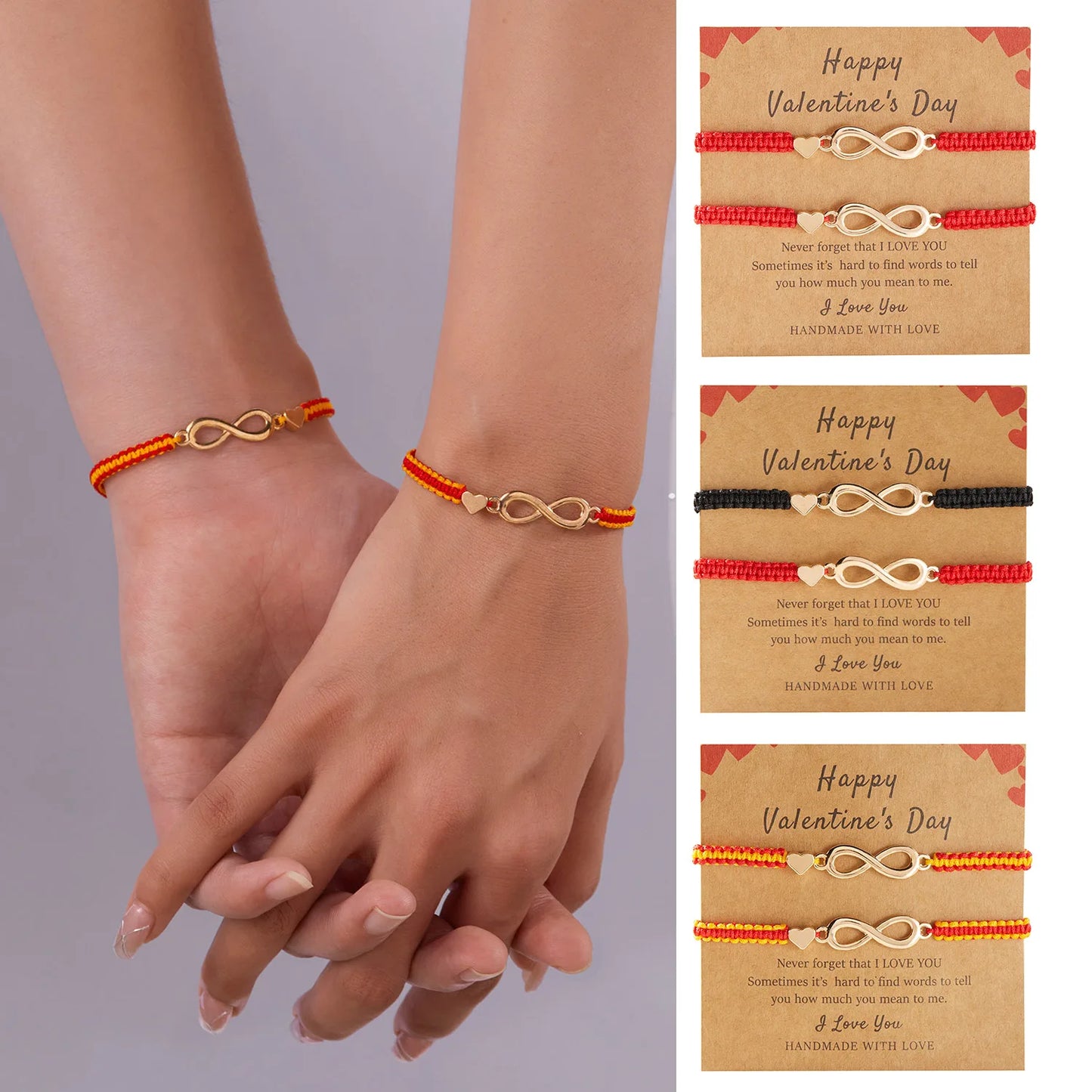 Bracciale Rosso Portafortuna – Simbolo Infinito Amore Handmade