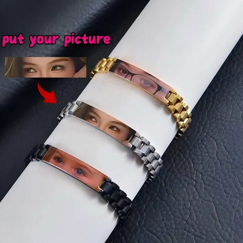 Bracciale Personalizzato Foto & Testo – Acciaio Inossidabile