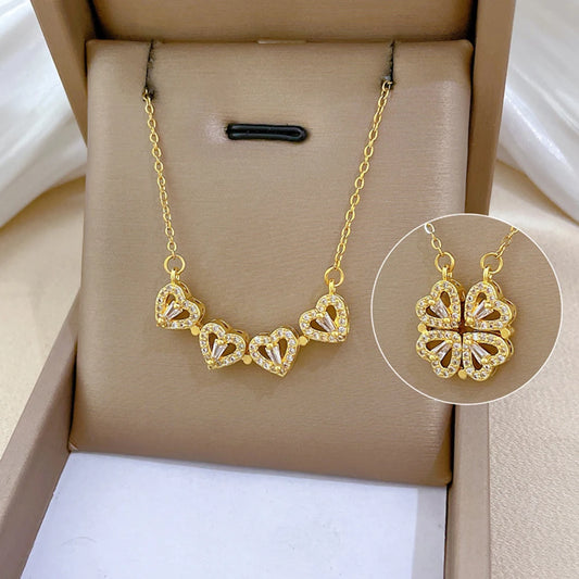 Collana Magnetica Cuore a Quadrifoglio | Amore Infinito 2025
