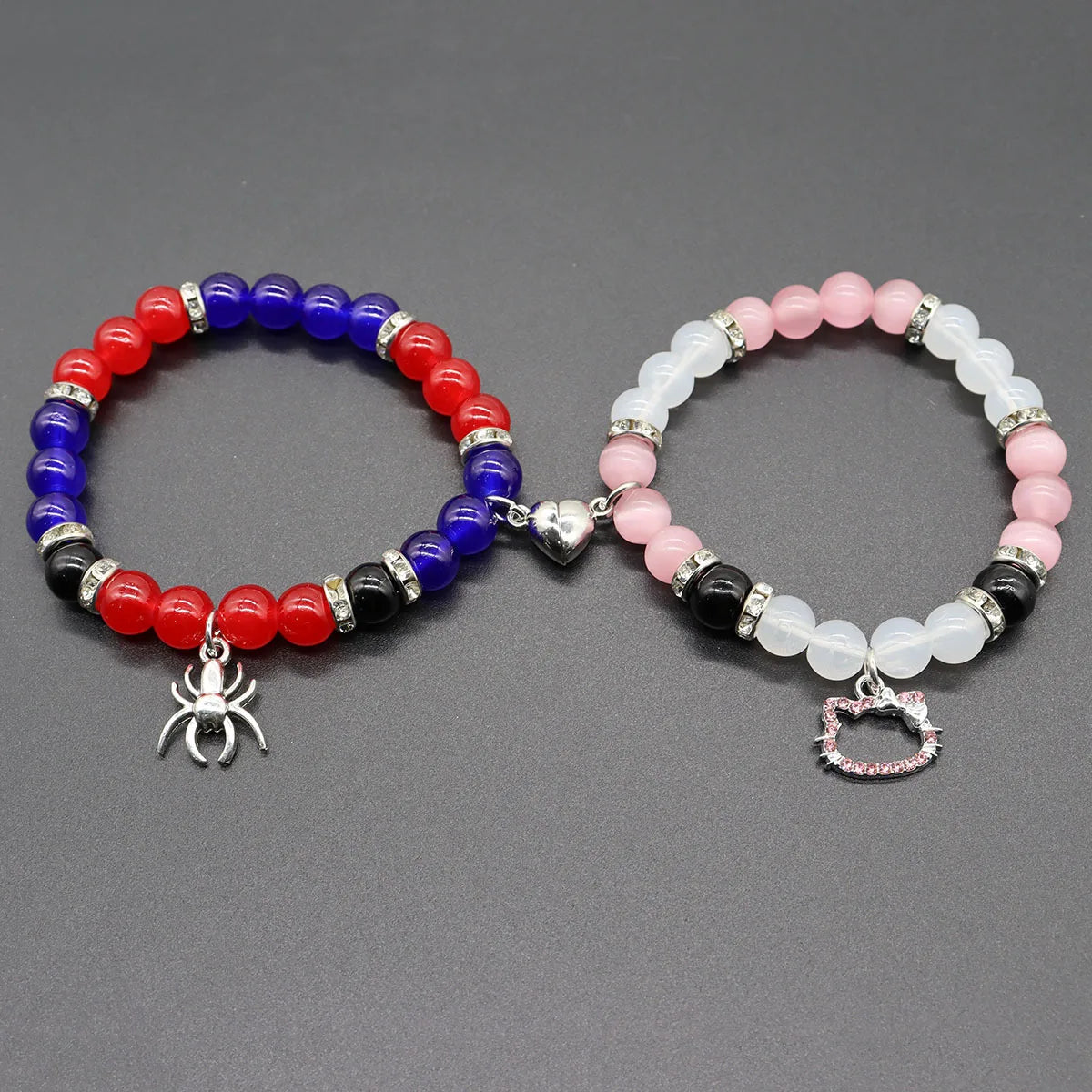 Braccialetti Amicizia Ragazza • Set Matching Gatto & Ragno • Stile Y2K • Idea Regalo Best Friends 2025