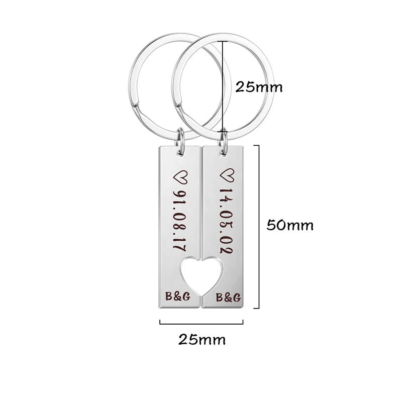 Portachiavi Personalizzato con Lettera Iniziale in Acciaio Inossidabile | Regalo Coppia 2025