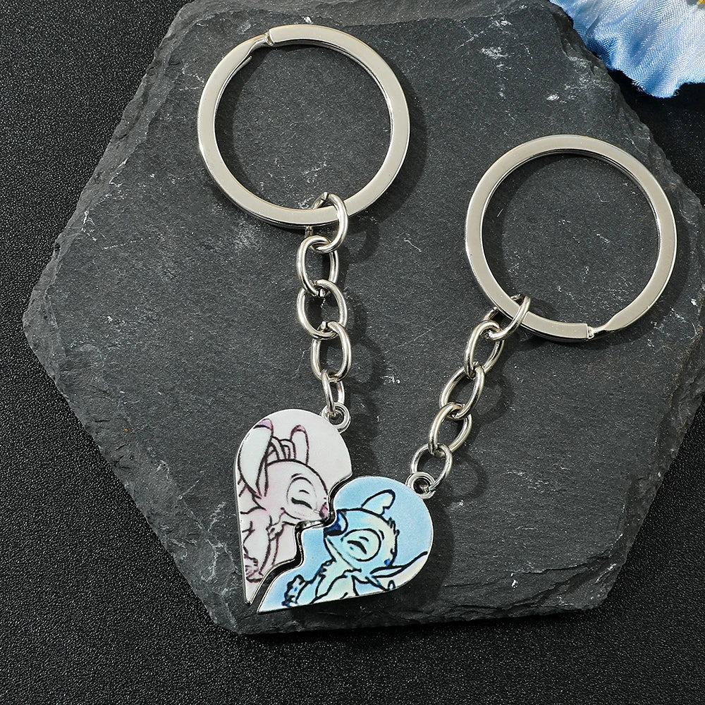 Portachiavi Coppia Stitch & Angel | Idea Regalo Dolce e Originale 2025