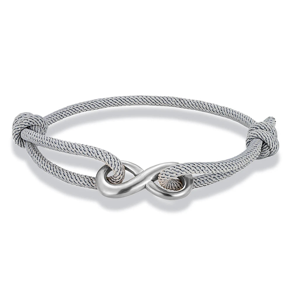 Bracciale Minimal Infinito – Acciaio Inossidabile & Cordino Regolabile