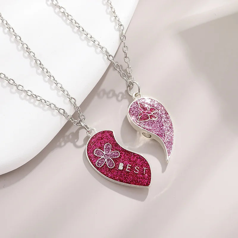 Magnetic Heart Sequin Necklace Set | Collana Cuore Magnetico 2-Pezzi | LoveDrop