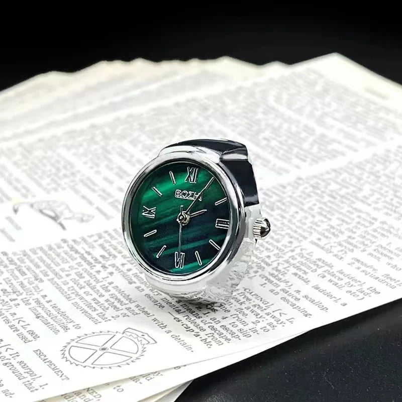 Anello Orologio Verde per Coppie – Design Creativo in Lega con Quadrante Rotondo
