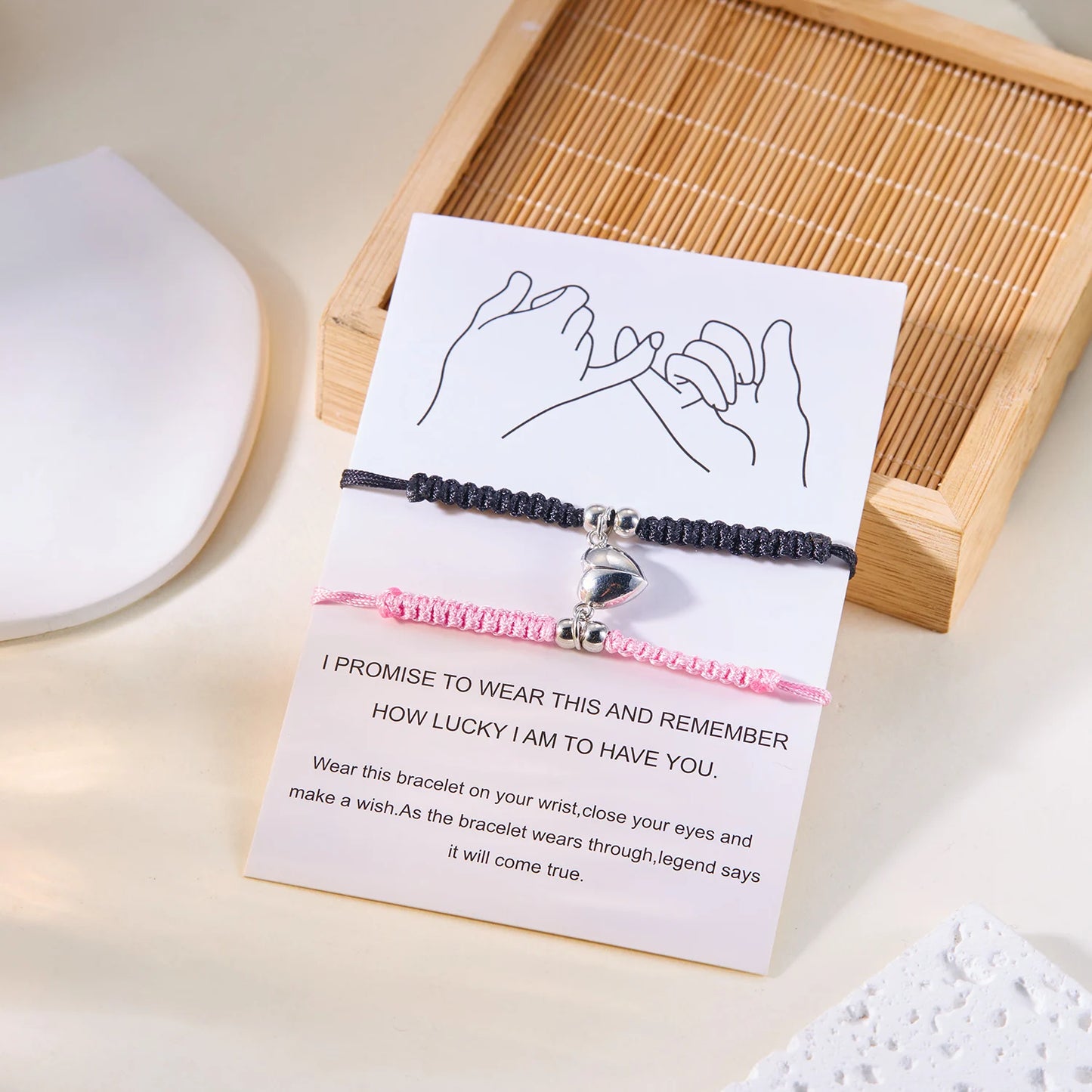 Bracciali Portafortuna Rossi – Cuore Magnetico Intrecciato Coppia