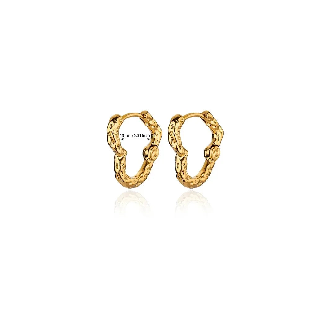 Orecchini Cuore Zircone Cavi in Acciaio Inossidabile Oro | Eleganti & Romantici