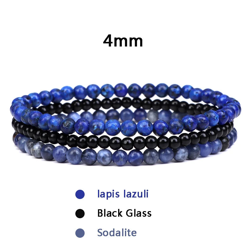 Bracciale di Coppia Distanza – Set 3 Pietre Naturali