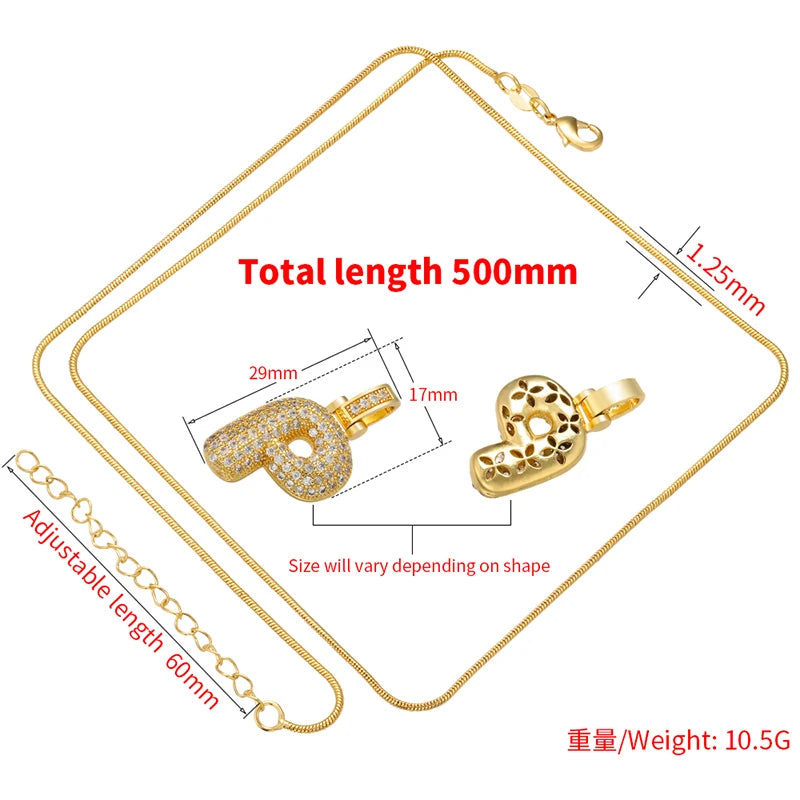 Collana Iniziale Bubble con Zirconi CZ • Silver Color • Lettera A–Z • Eleganza Personalizzata | LoveDrop™ Italia