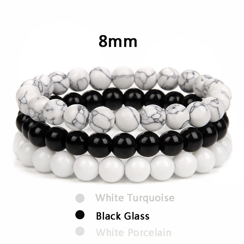 Bracciale di Coppia Distanza – Set 3 Pietre Naturali