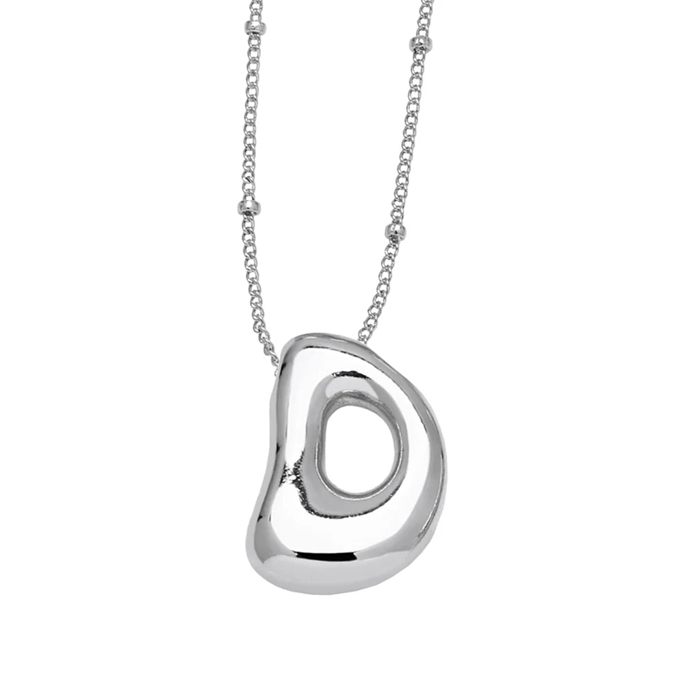 Collana Iniziale Bubble Personalizzata • Silver Plated • Lettera A–Z • Stile Romantico & Premium | LoveDrop™ Italia