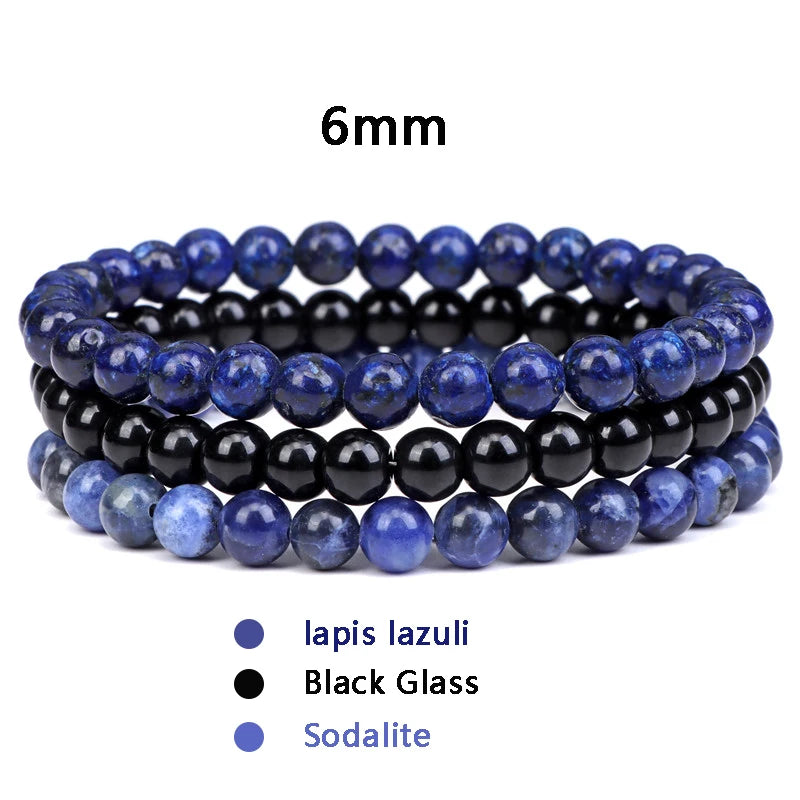 Bracciale di Coppia Distanza – Set 3 Pietre Naturali