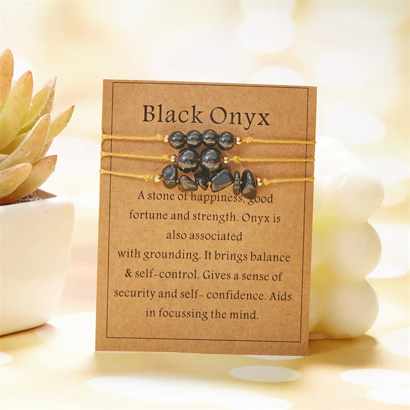 Bracciale Distanza Famiglia – Set 3 in Pietra Naturale