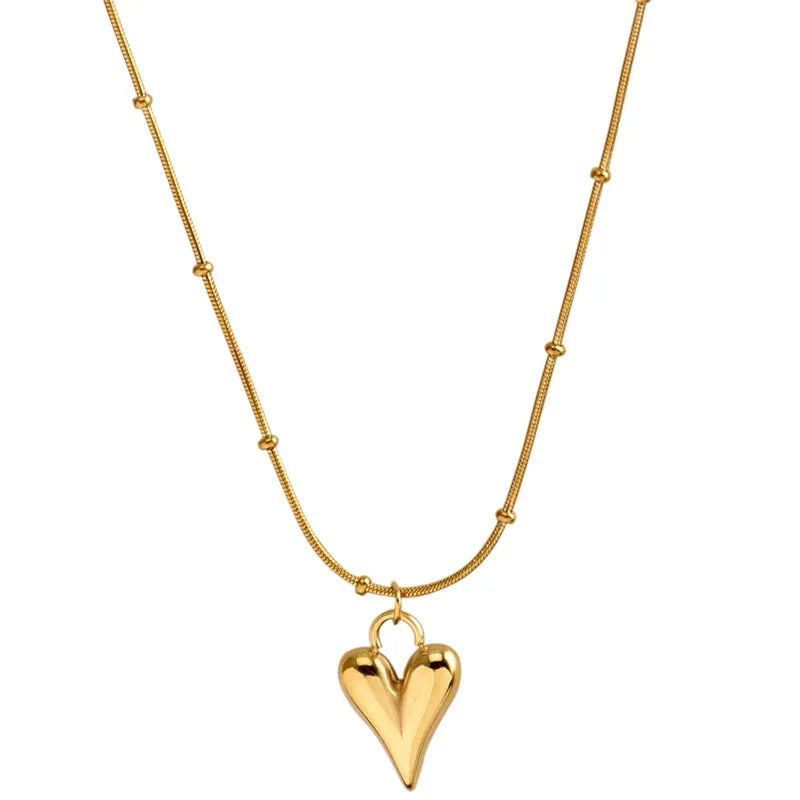 Collana Y2K Cuore • Perle & OT Clasp in Acciaio • Unisex Fashion | LoveDrop™ Italia