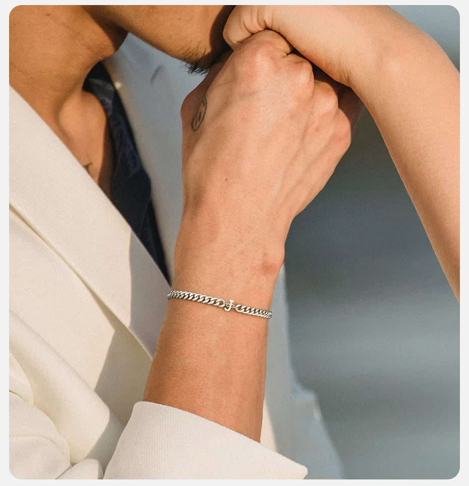 Bracciale Cuban Chain con Iniziale – Acciaio Inossidabile A-Z