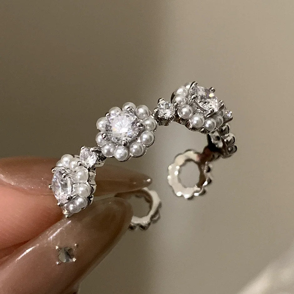 Anello in Argento 925 “Flower Lace” | Elegante, Regolabile, Idea Regalo Romantica