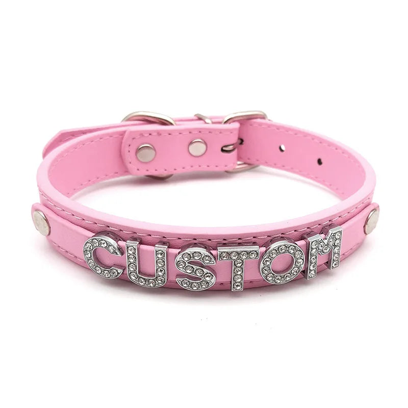 Choker Personalizzato in Pelle PU • Lettere Custom Name • Stile Bold & Fashion | LoveDrop™ Italia
