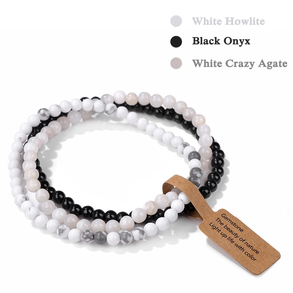 Set Bracciali Pietre Naturali Verdi – Moss Agate & Onyx 3 Pezzi