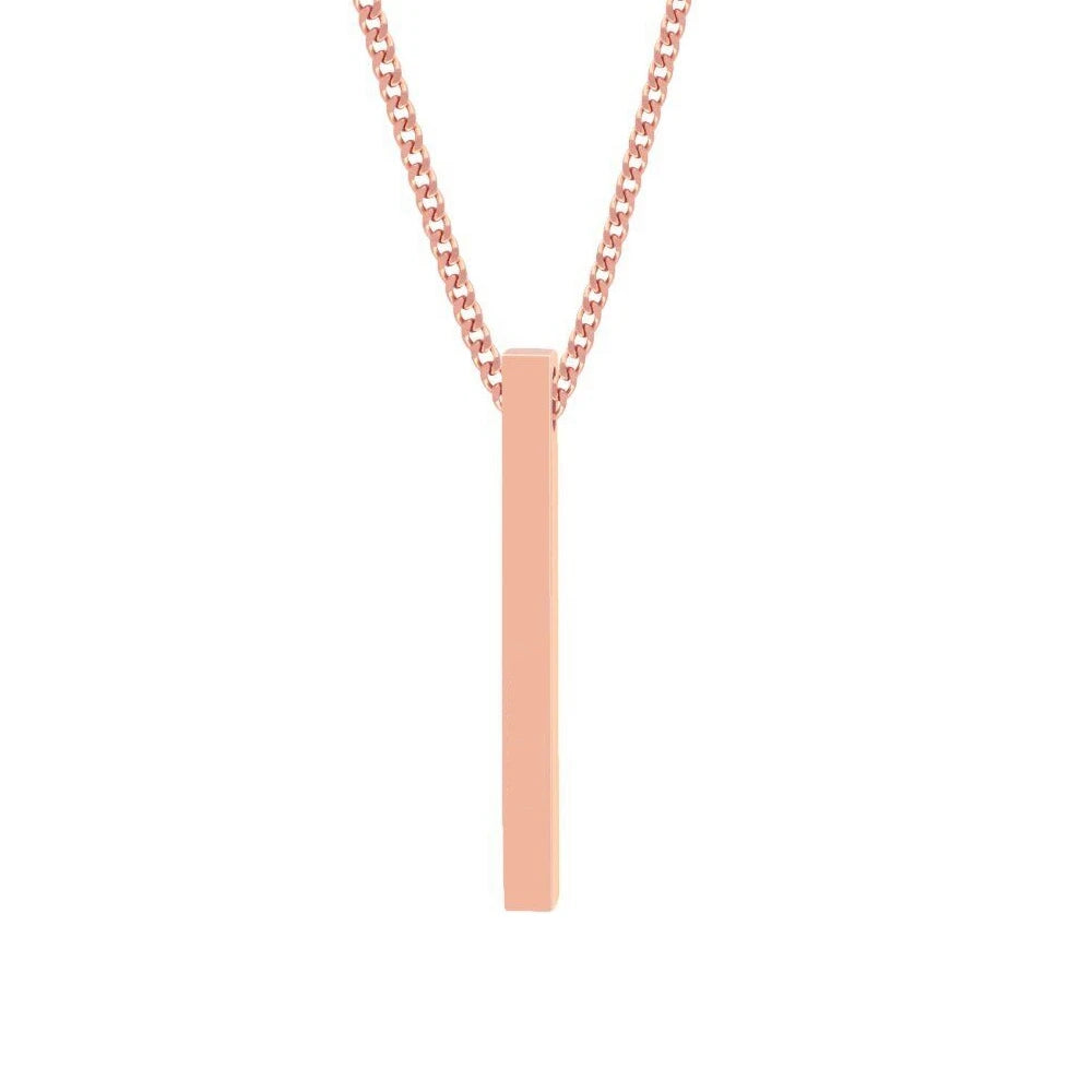 Collana Barra Personalizzata • Nome / Data / Coordinate Incise • Acciaio Inossidabile Unisex | LoveDrop™ Italia