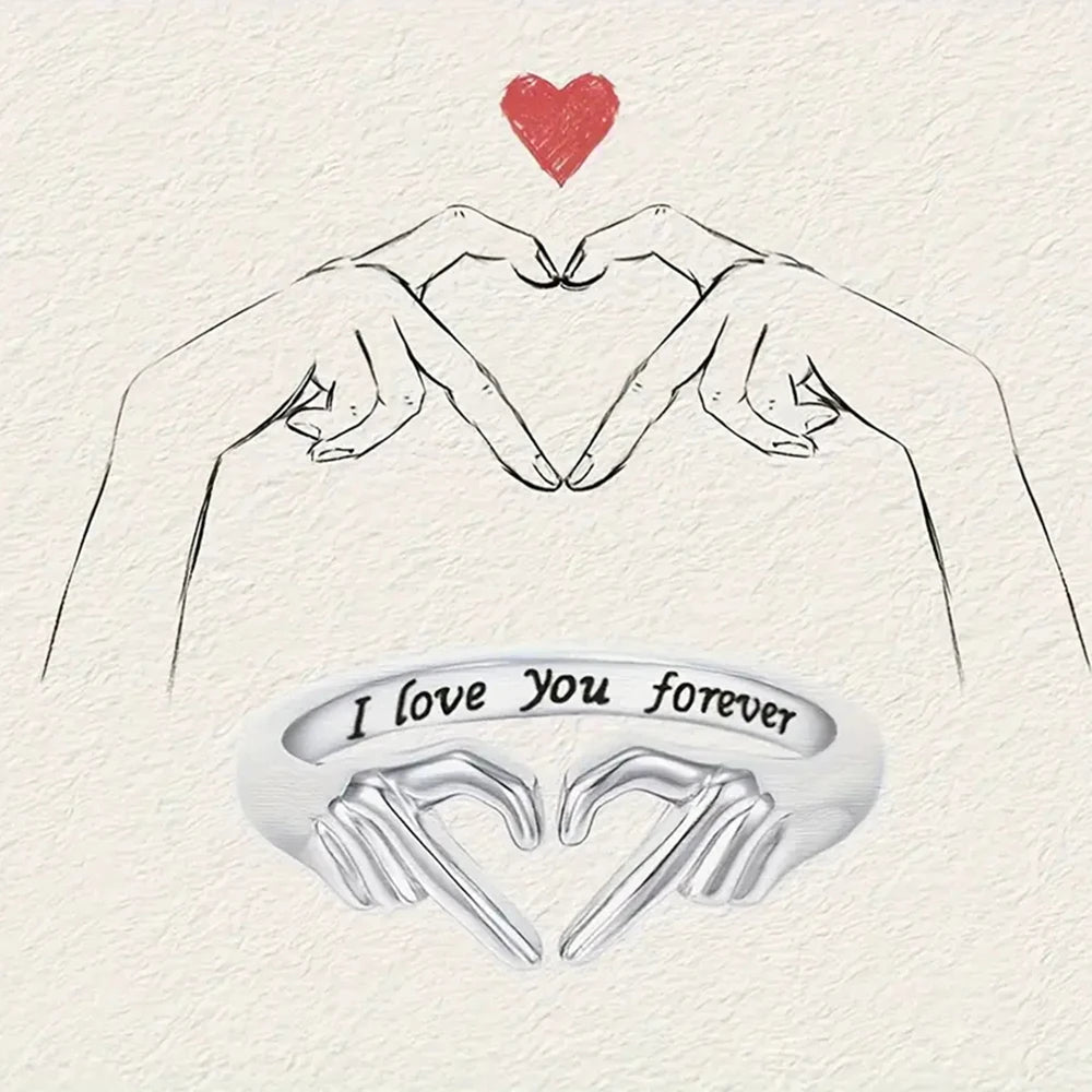 Anello di Coppia “I Love You Forever” | Gesto Romantico Aperto