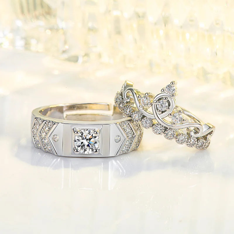 Anello Coppia Argento 925 | Zircone AAA & Eleganza Wedding