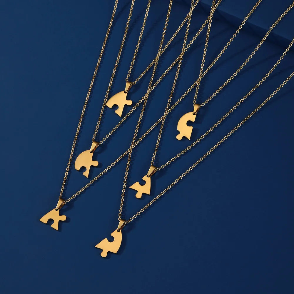 Set Collane Puzzle Cuori • Best Friend & Family • Acciaio Inox | LoveDrop™ Italia