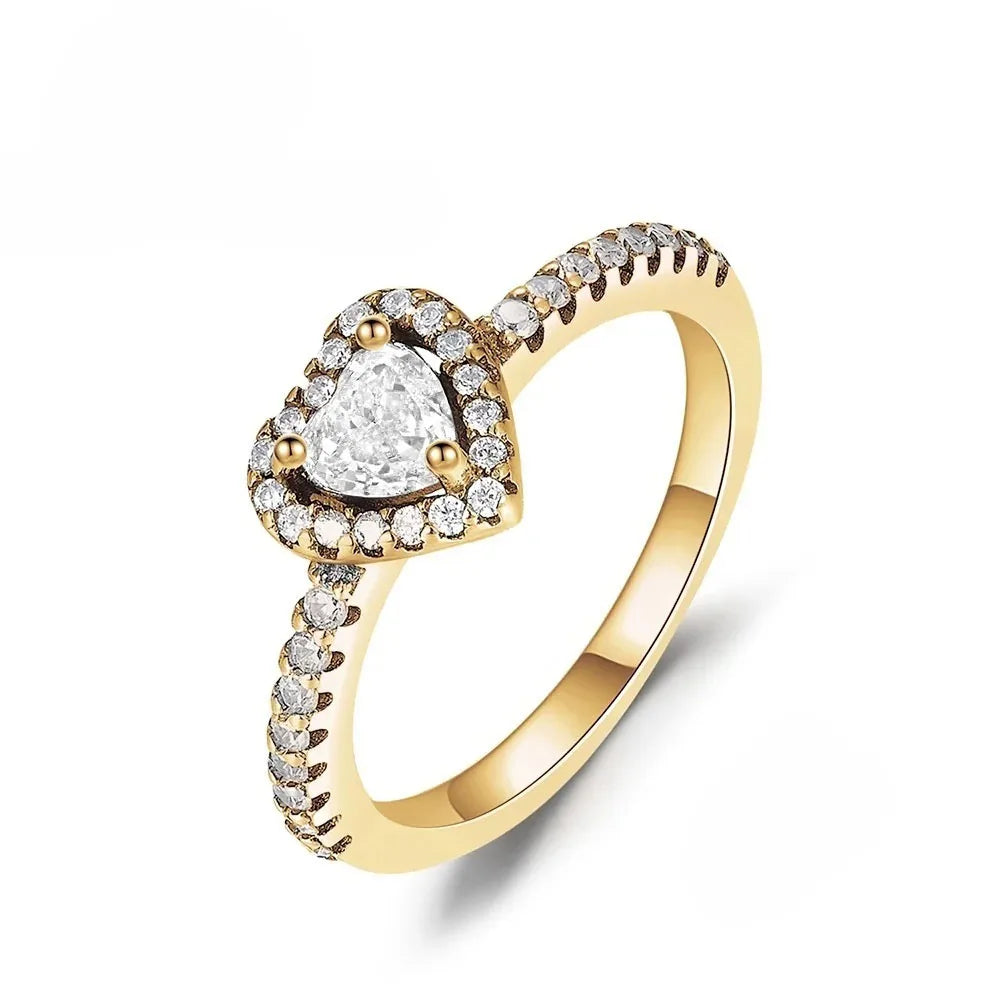 Anello di Coppia 925 Silver | Fiocco Rosa & Cuore Cristallo 2025