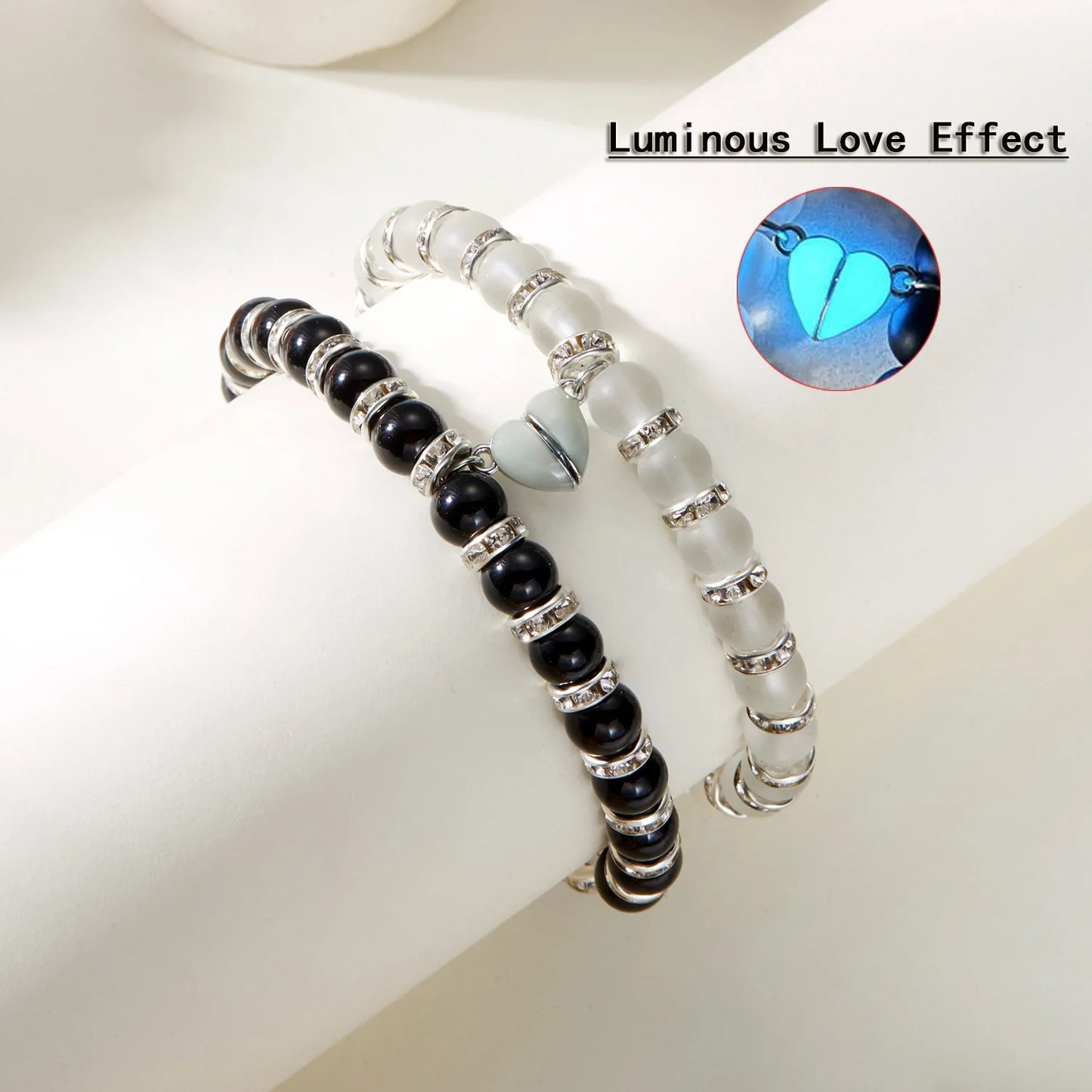 Bracciale di Coppia Magnetico Luminoso – Cuore che Brilla