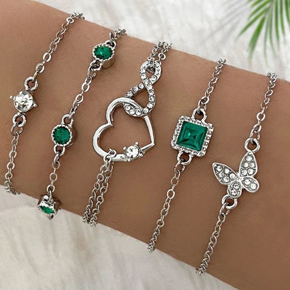 Set Bracciali Vintage 5 Pezzi – Brillanti, Infinity & Geometrici | Regalo Elegante