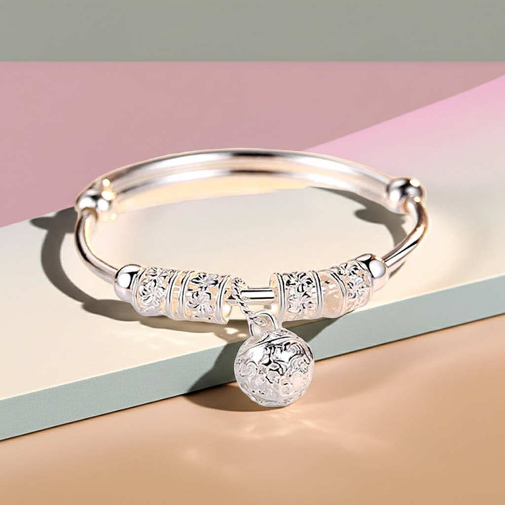 Bracciale in Argento 925 con Campanelli Cavi – Elegante, Regolabile, Perfetto per Regali Speciali
